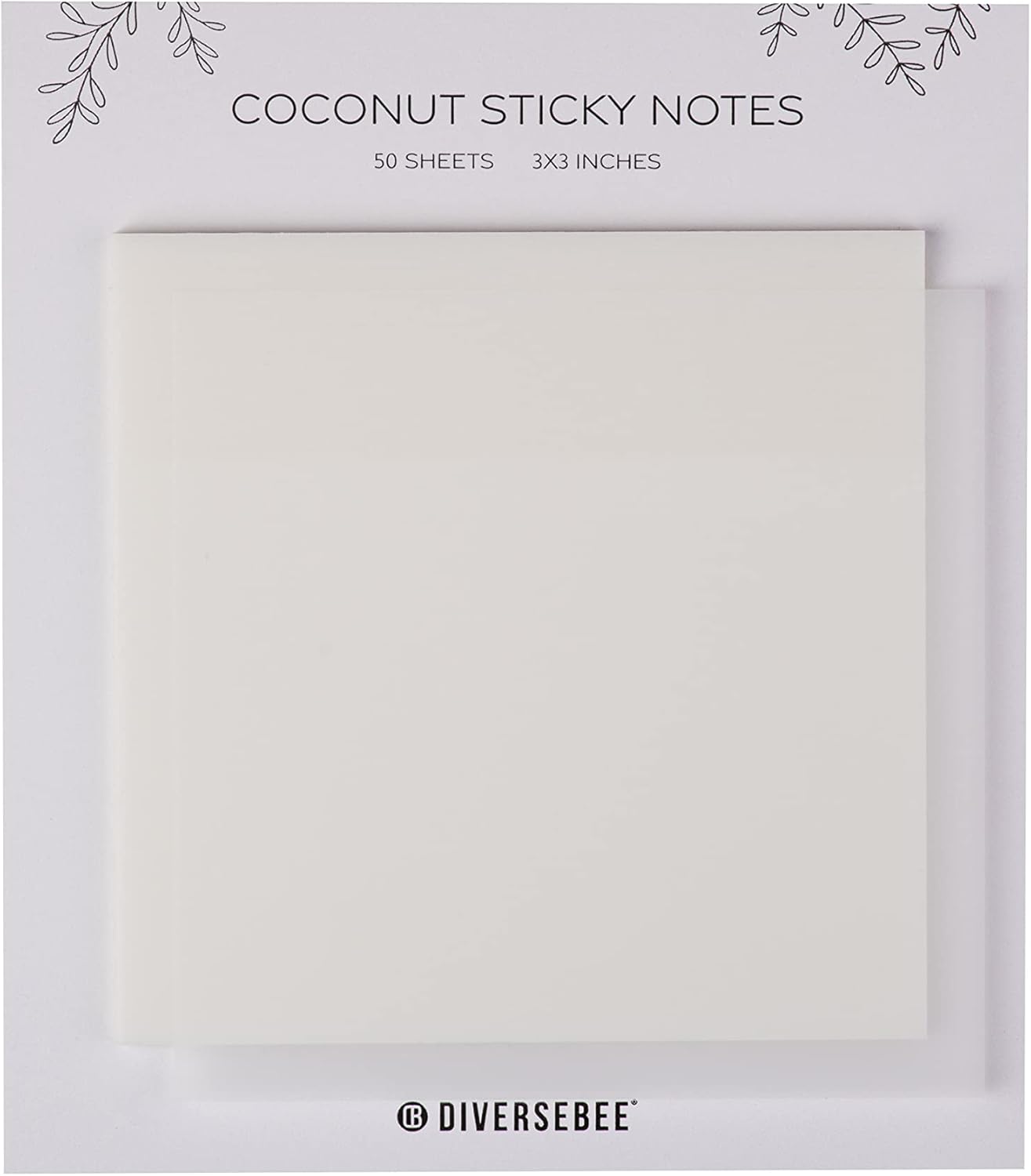 DiverseBee 50 Sheets Pastel Transparent Sticky Notes, 3x3” Clear Sticky Tabs, Translucent Page Flags Book Markers Stickers, Planner Accessories, Bible Journaling Study Office School Supplies (Coconut)