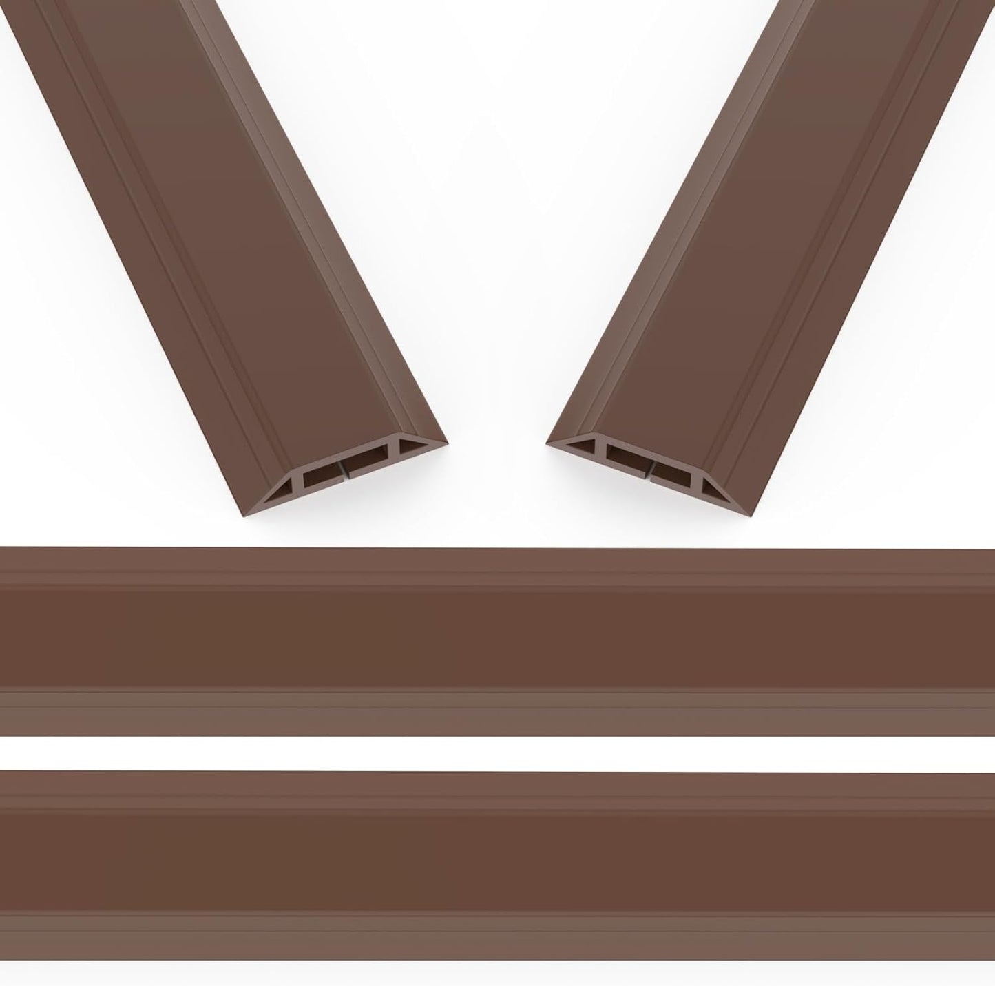 Eapele 10 ft Floor Cord Cover Heavy Duty Cable Protector, Cord Covers for Wires on Floor, Floor Cable Cover Easy to Unroll Prevent Trip Hazard for Home Office or Outdoor Settings (Brown - 2pcs)