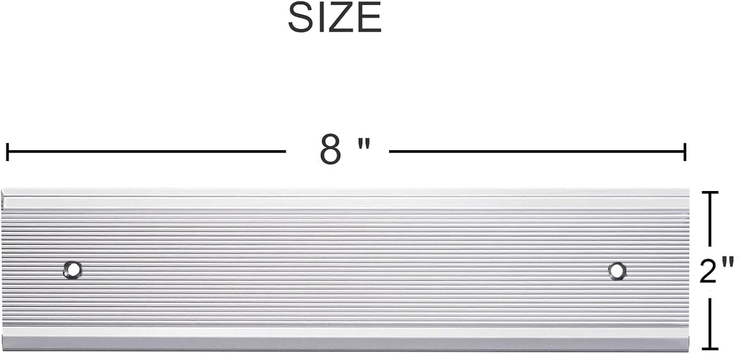 SINYUDUN 5 Pack Aluminum Wall or Door Name Plate Holder, Wall Mount Office Door Sign Holder with Double Sided Tape, for Business Department, Meeting Room, Room Number (Silver, 2" x 8")