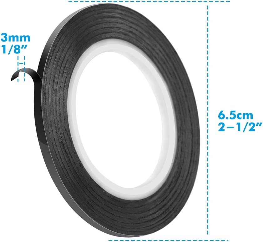 cridoz 10 Rolls 1/8 Pinstripe Tape Dry Erase Board Tape Whiteboard Thin Tape Lines Pinstriping Graphic Chart Line Grid Marking Tape, 108 Feet Per Roll