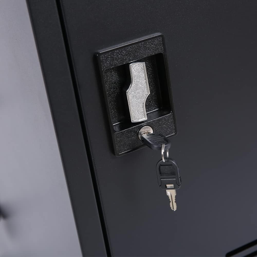 Laptop Charging Cart, 32 Devices Tablet Storage Carts for Ipad up to 16.3" Screen Size, Mobile Charging Station for Classroom, Fast Charging, Security Storage, Easy Use, Black