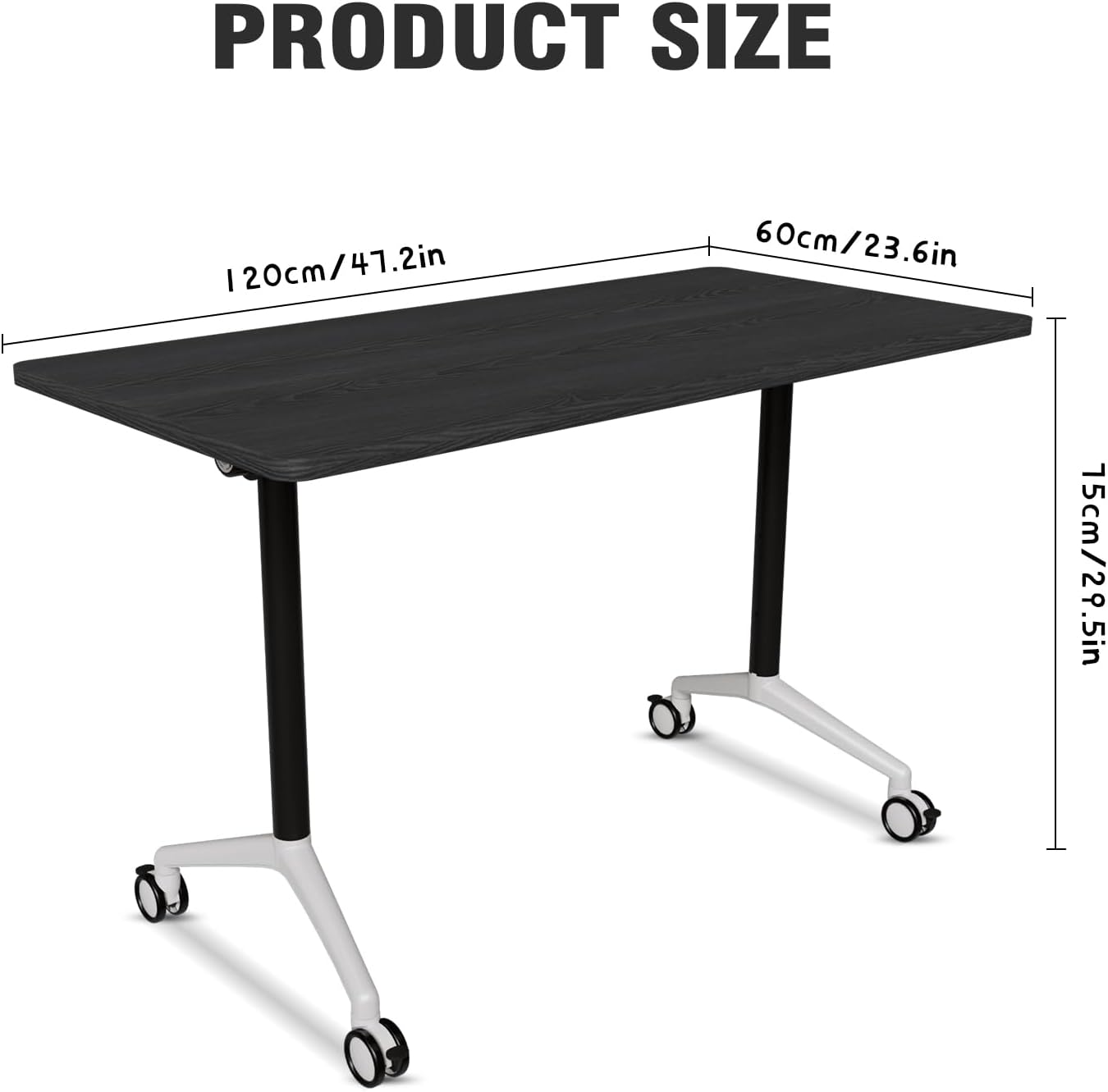Conference Room Table with Flip-Top Design for Dynamic Meetings, Business Table Computer Desk with Heavy-Duty Frame,Foldable Seminar Meeting Tables for Home Office (2, F, 47.2IN)