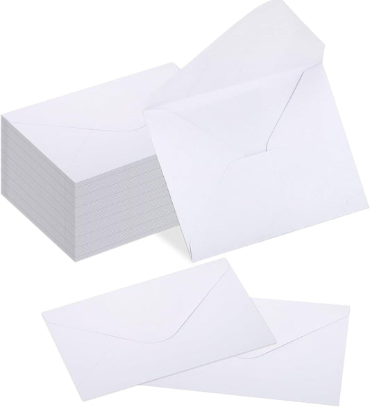 180 Packs Gift Card Mini Envelopes Small Envelope with Gummed Seal, Paper Business Card Envelopes, Bulk Tiny Envelope Pockets for Small Note Cards, 4 x 2.7 Inches (White)