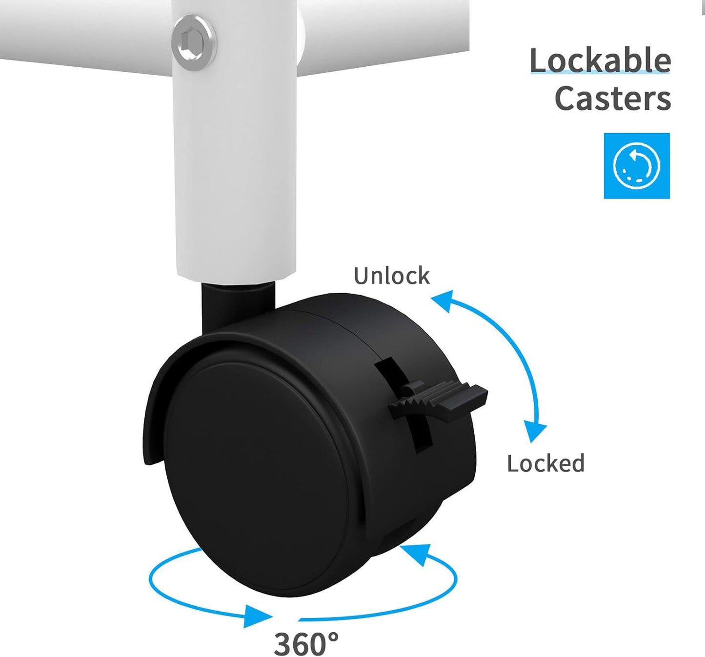 PUNCIA 3-Tier Metal Rolling File Cart with Wheels and Hanging Files for Letter Size - Movable Pull-Out Folder Rack Drawer Cabinet for Home Office