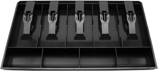 Cash Register Drawer Insert Tray with 5 Bill/4 Coin Compartments for Money Storage, Black