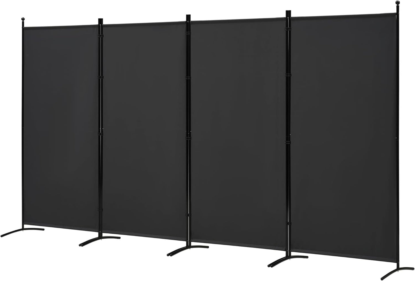 Spurgehom 4 Panel Room Divider Folding Privacy Screen, Freestanding Fabric Partition Portable Room Partition Wall Dividers for Home Office Room Restaurant, 136" W X 72" H (Black)