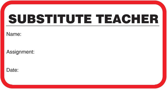 Standard Visitors Badges in Books, Substitute Teacher Sign-in Books with Security Badges, 500/Book (Red)