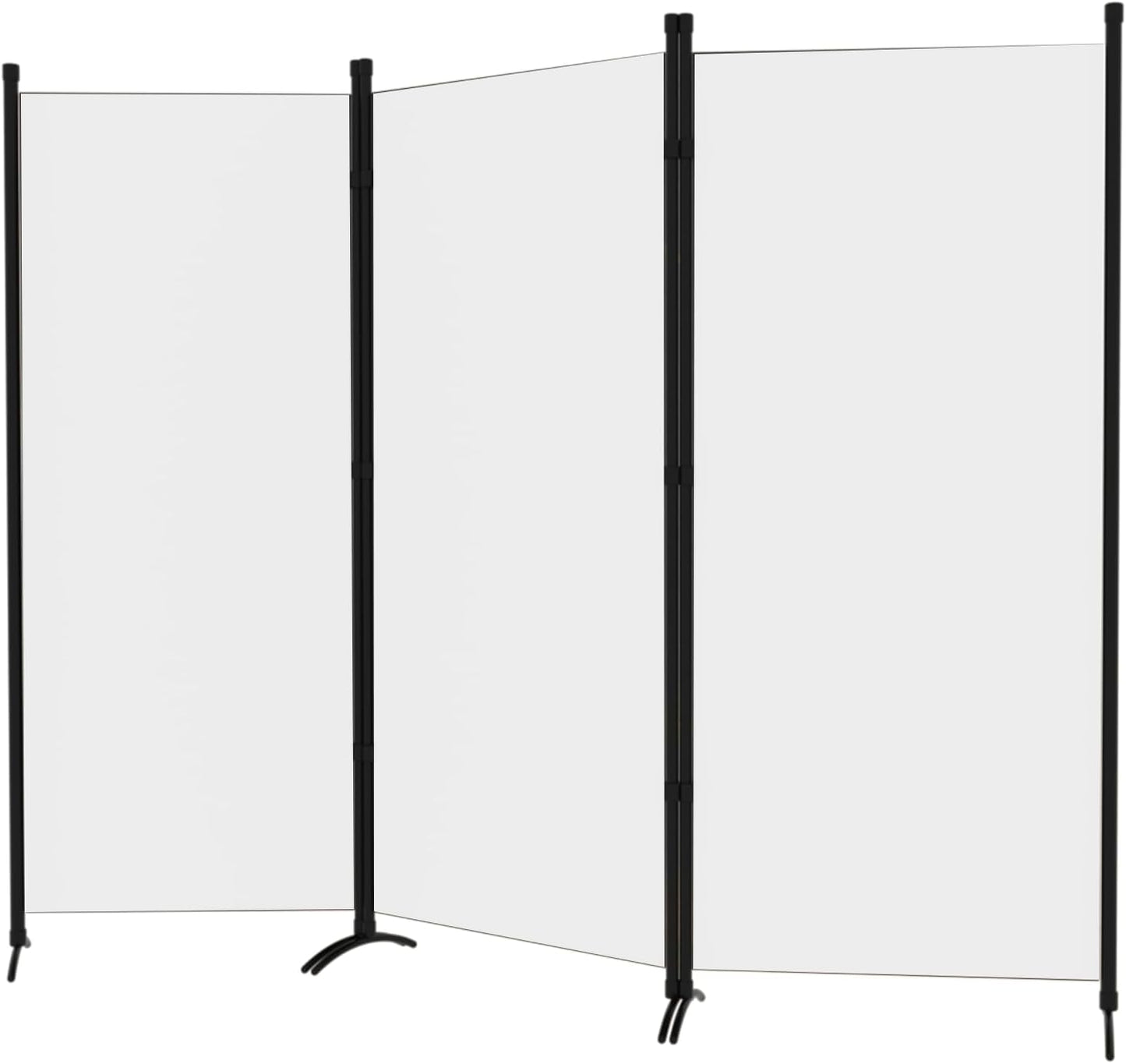 Room Divider 3-Panel Privacy Screen, Portable Screen Steel Frame with Hook&Loop for Home, Office, Classroom, Studio, Meeting (White