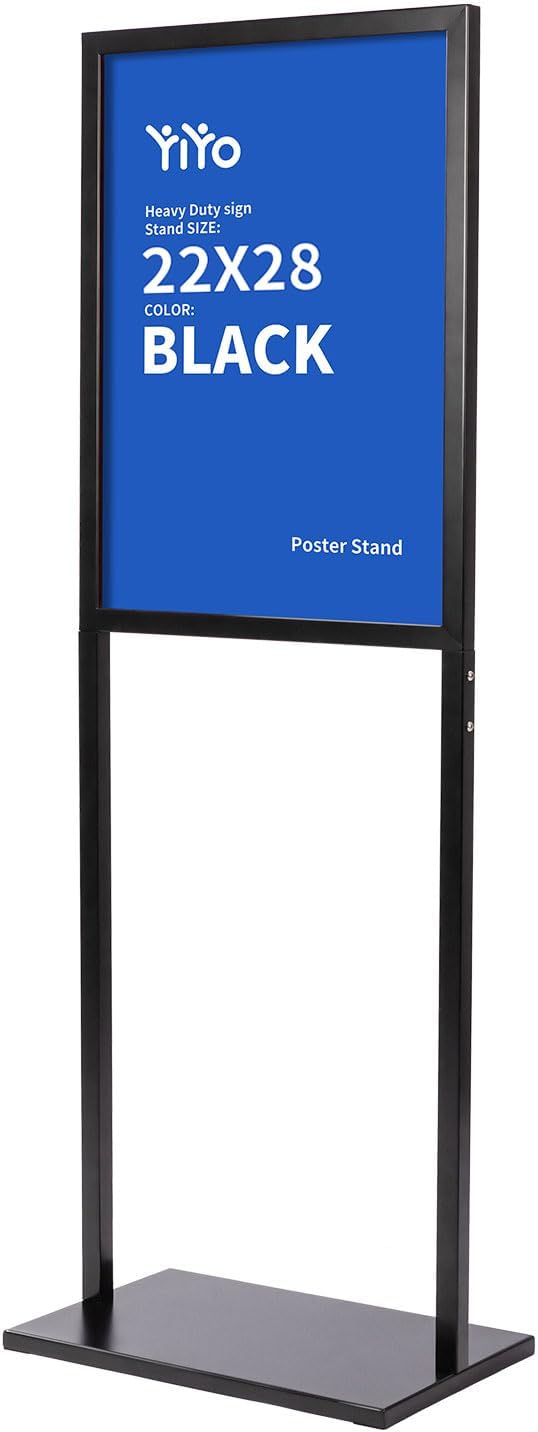 YIYO Sign holder floor stand, heavy Duty Pedestal poster stand for display,22×28 inch slide-in double sided poster sign holder floor standing Display Advertising (22×28)