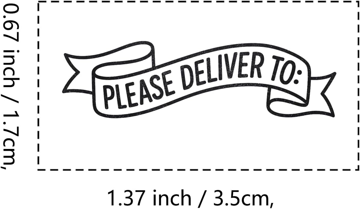 Please Deliver to Rubber Stamp, 1.3inch Stamp for Scrapbooking Card Making Crafting
