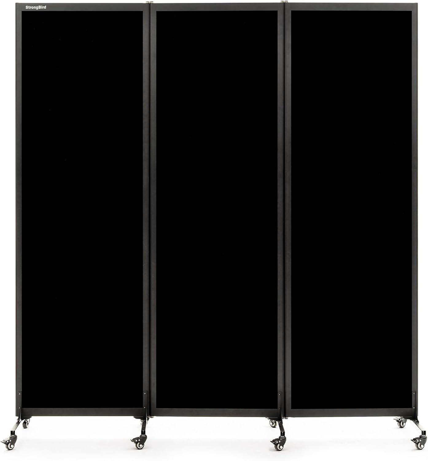 Upgrade Version Room Partition and Divider, Freestanding Rolling Dividers with Wheels,Office Privacy Screen Divider Wall,Classroom Felt Dividers,6'L* 6'7"H,3 Panel,Black
