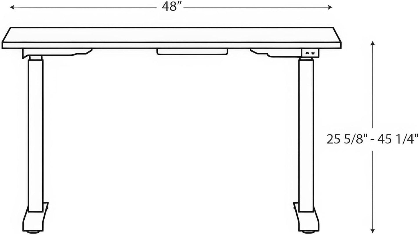 HON Coze Electric Standing Desk Adjustable Height, Coordinate Height Adjustable Desk, 48", Natural Recon Top, Black Base