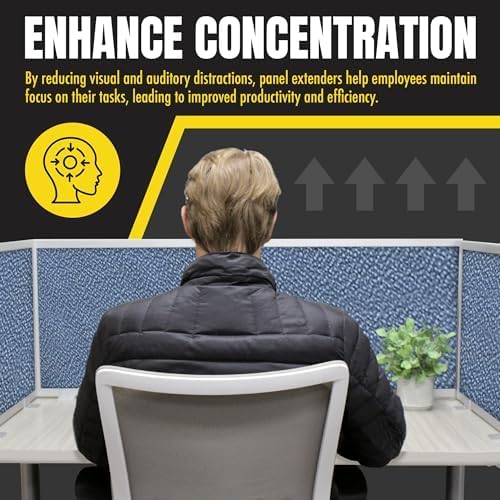 OBEX Acoustic Mounted Screen Privacy Panel Table Top Separator, Sound Blocking Desk Divider (Twilight, 24" X 24")