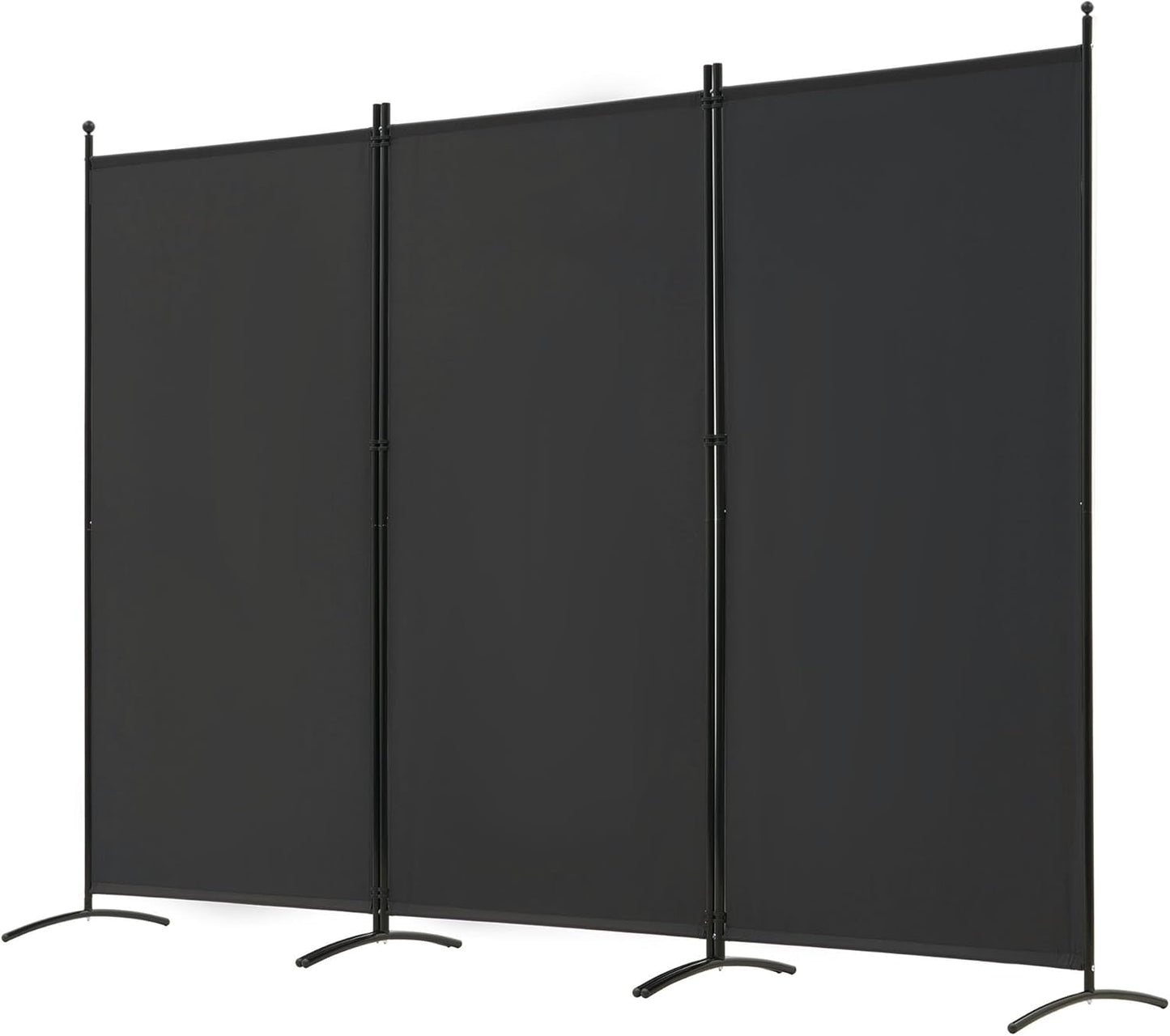 Spurgehom 3 Panel Room Divider Folding Partition Privacy Screens, Freestanding Fabric Room Panel Portable Room Partition Wall Dividers for Home Office Restaurant, 102" W X 71" H (Black)