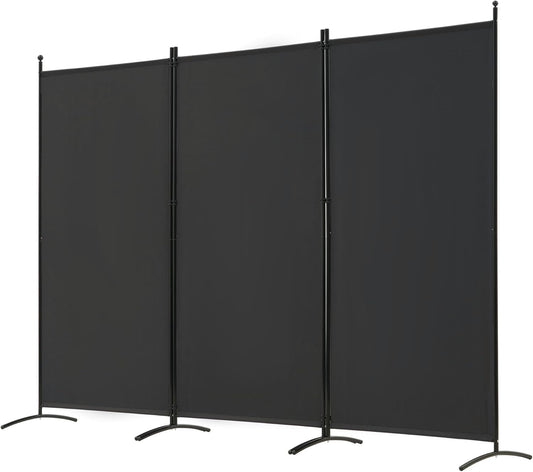 Spurgehom 3 Panel Room Divider Folding Partition Privacy Screens, Freestanding Fabric Room Panel Portable Room Partition Wall Dividers for Home Office Restaurant, 102" W X 71" H (Black)
