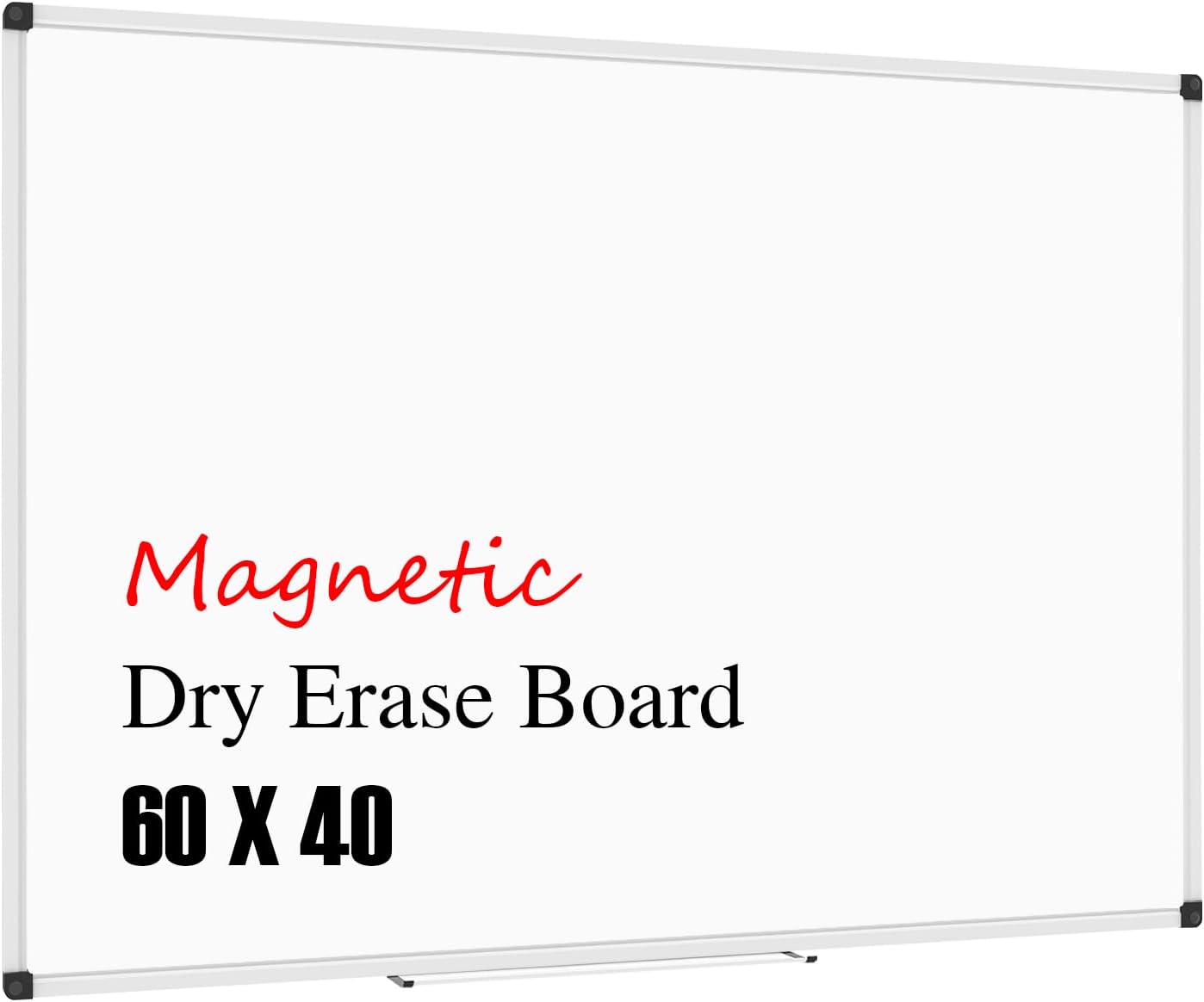 XBoard Large Magnetic Whiteboard 60 x 40 Inch, Dry Erase Board for Wall with Marker Tray | Aluminum Frame Message Presentation Board for Office School Homeschool