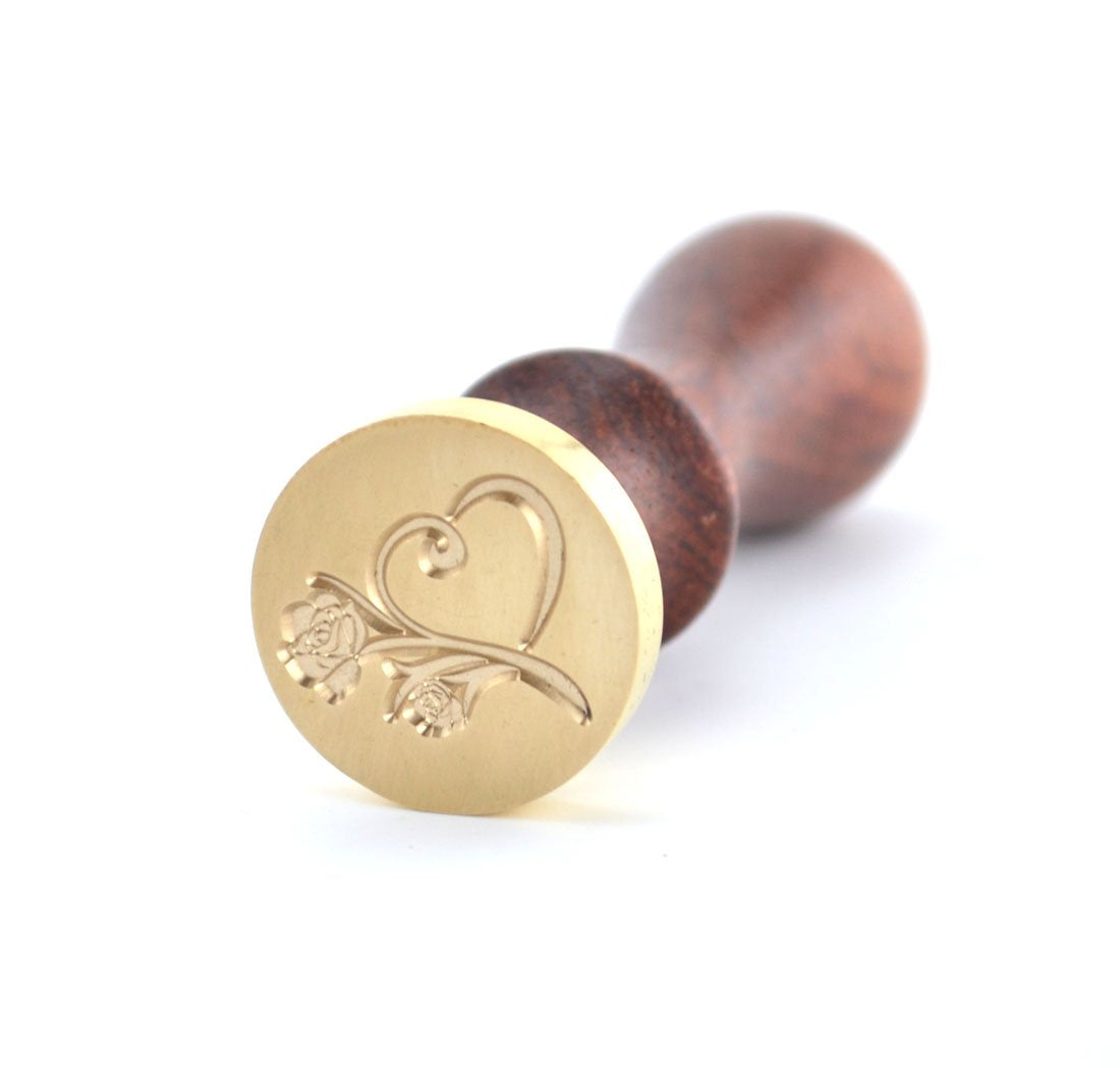 Samyo Stamp Seal Sealing Wax Vintage Classic Old-Fashioned Antique Pattern Set Brass Color Creative Romantic Stamp Maker (Rose)