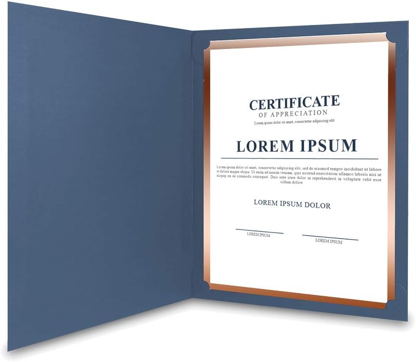 SUNEE Certificate Holders(Navy Blue, 50 Packs), Diploma Covers Gold Foil Border, for Letter Size 8.5x11 Certificates, Cardstock, Document Papers