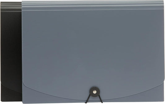 Amazon Basics PBH-2556 Expanding File, Letter Size, 12-Pack, Black & Gray