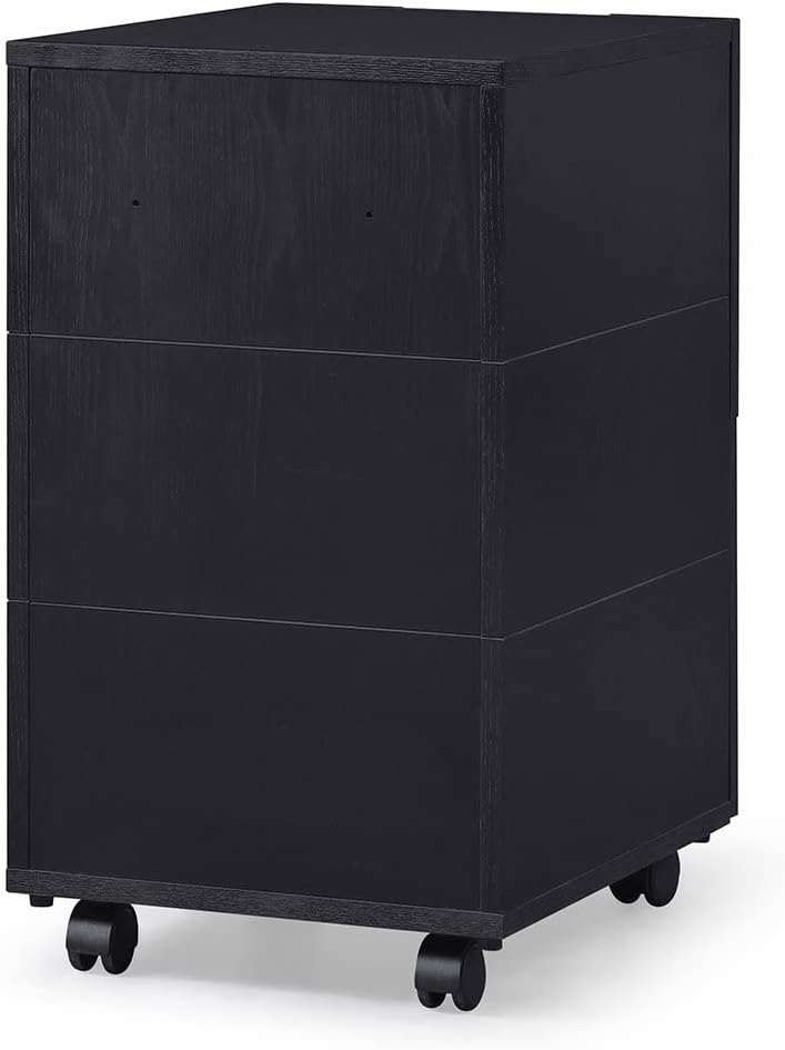 ZURI Hayes Modern 2 Drawer Mobile Legal and Letter Filling Pedestal - Black