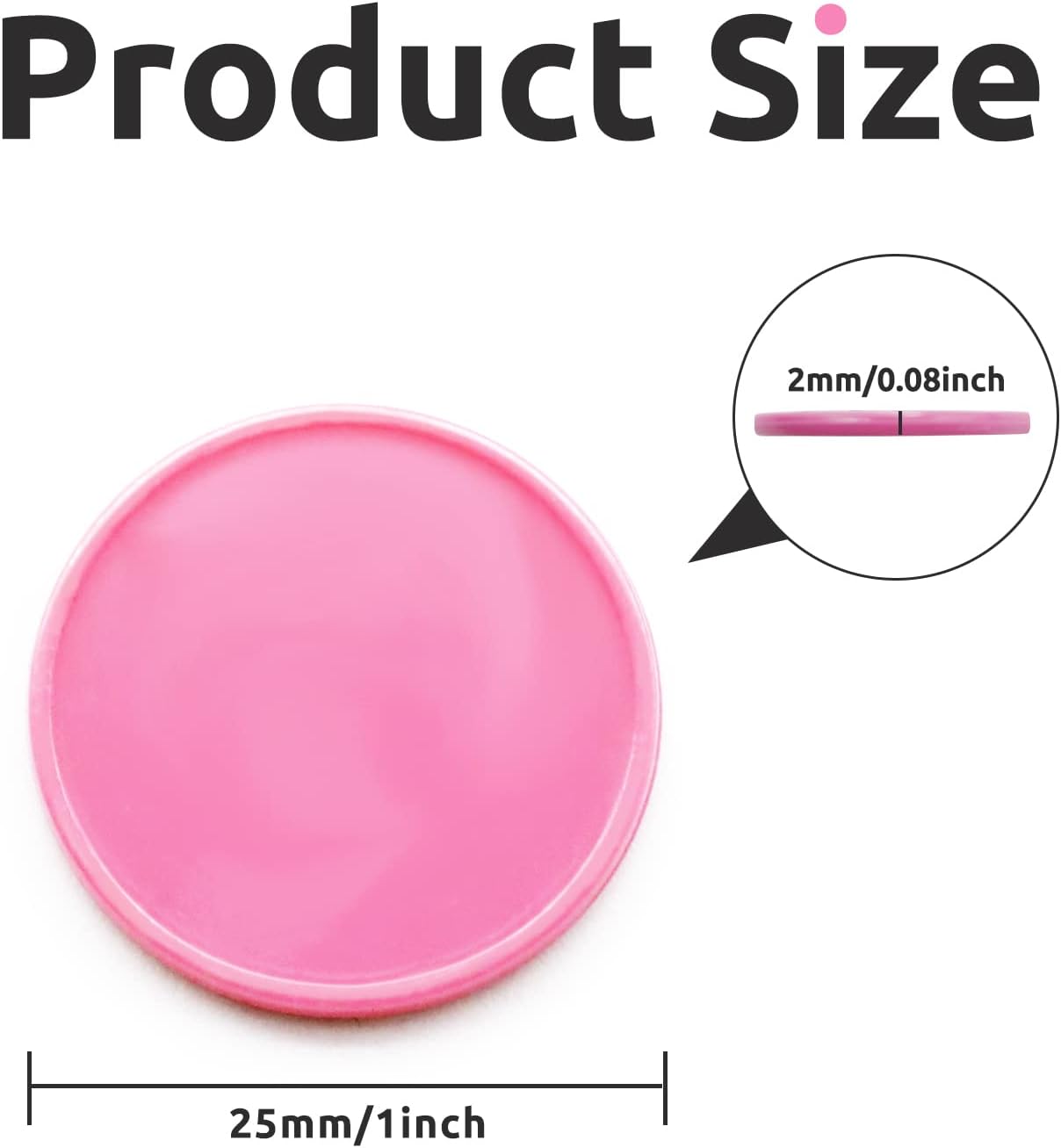 Set of 100 Opaque Plastic Learning Counters Mini Poker Chips Game Tokens with Storage Box (Pink, 1 Inch)