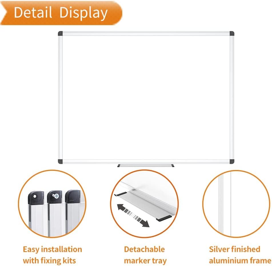 VIZ-PRO Magnetic Whiteboard/Dry Erase Board, 40 X 30 Inches, Includes 1 Eraser & 2 Markers & 4 Magnets