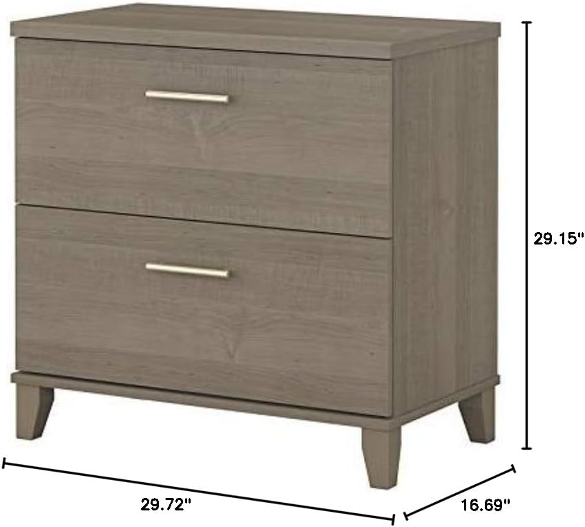 Bush Furniture Somerset 2 Drawer Lateral File Cabinet in Ash Gray