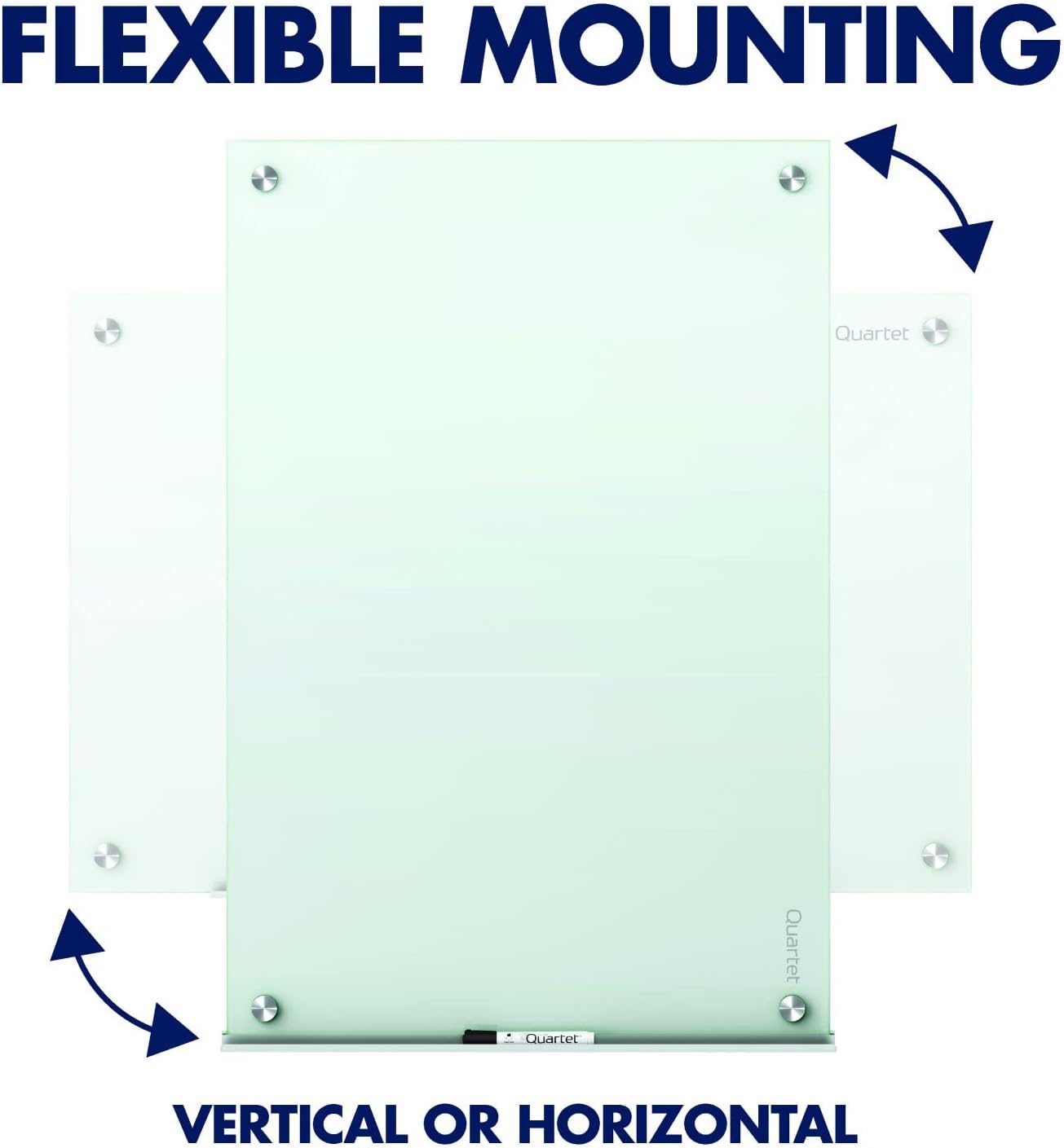 Quartet Whiteboard, Glass Dry Erase Board, Magnetic, 6' x 4', Infinity Frameless Mounting, White Surface, Accessory Tray, 1 Dry Erase Marker and 2 Glass Board Magnets (G7248W)