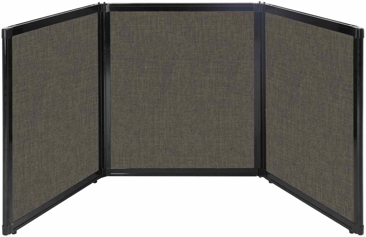 Versare Folding Tabletop Display | 3-Panel Partition | Lightweight Portable Workspace Divider | Mocha 99" x 36"