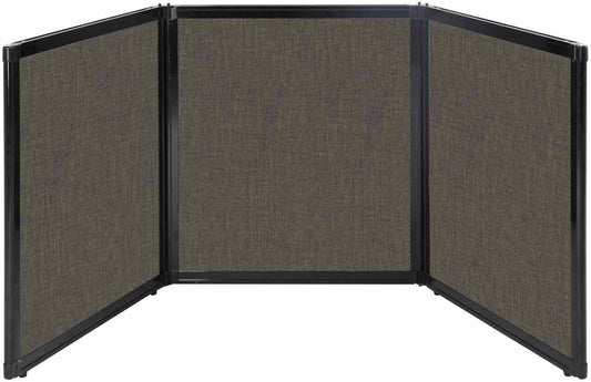Versare Folding Tabletop Display | 3-Panel Partition | Lightweight Portable Workspace Divider | Mocha 99" x 36"