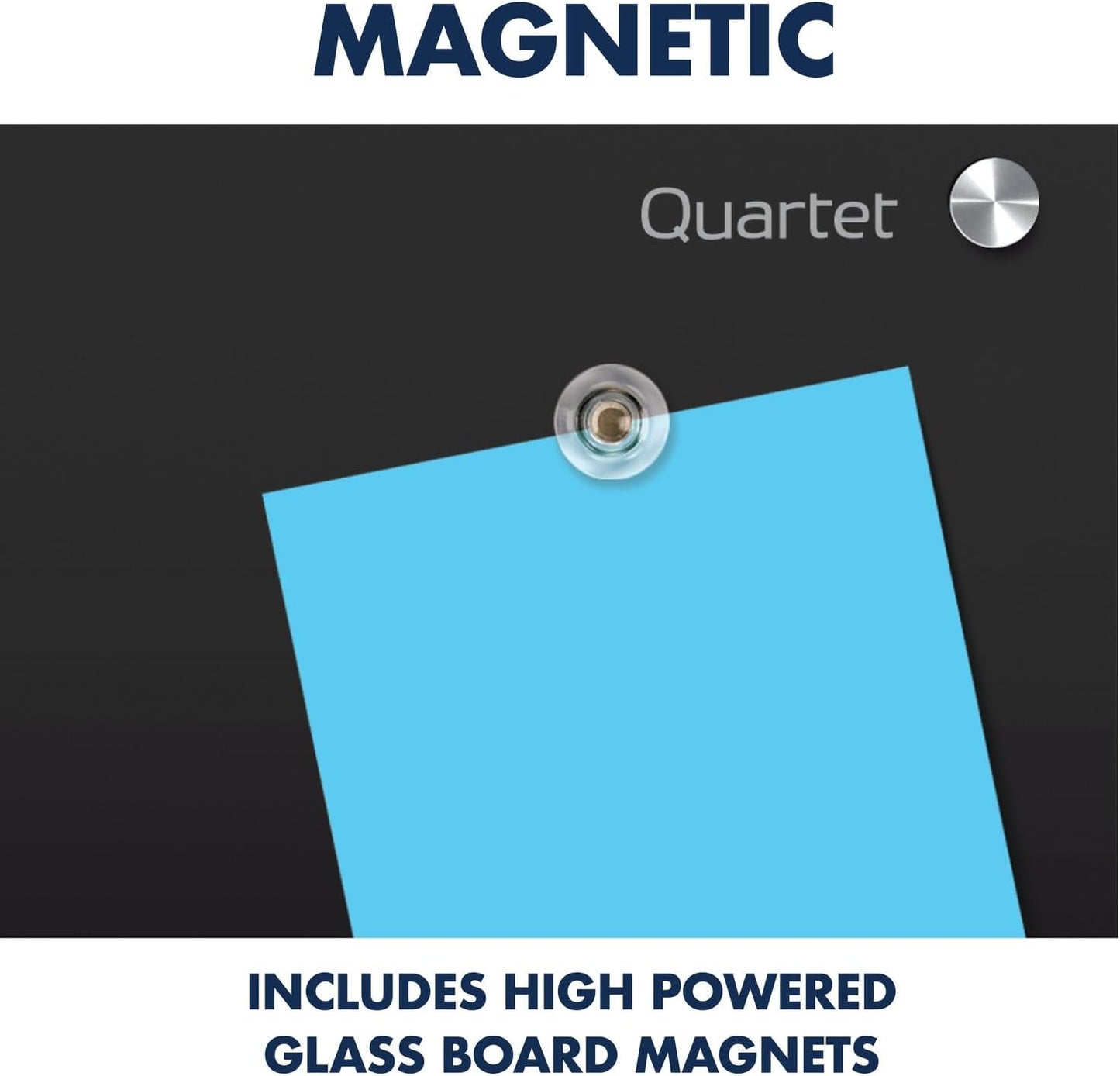 Quartet Glass Whiteboard, Magnetic Dry Erase White Board, 36" x 24", Black Surface, Infinity (G3624B)