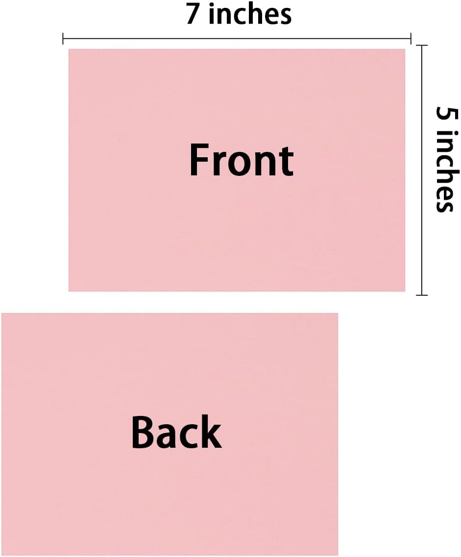 50 Sheets Blank Cardstock Paper 250 GSM Thick Heavy Cards Stock for DIY Art Projects, Card Making, Postcards, Greeting Cards, Birthday Party, Wedding Invitation (Pink, 5x7 inches)