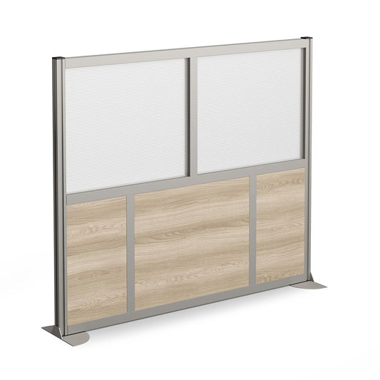 NBF Office Partitions - Cubicle Privacy Panel Wall Divider - Modern Room Separator with Quick Assembly - Indoor Laminate Free Standing Portable Room Divider Panel - 52" H x 60" W (Warm Ash)