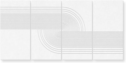 UMIACOUSTICS 4 Pack Art Acoustic Panels,Total 94.4” x 47.2” Sound Absorbing Wall Panels,Decorative Sound Treatment Panel for Home, Office, Recording Studio,White
