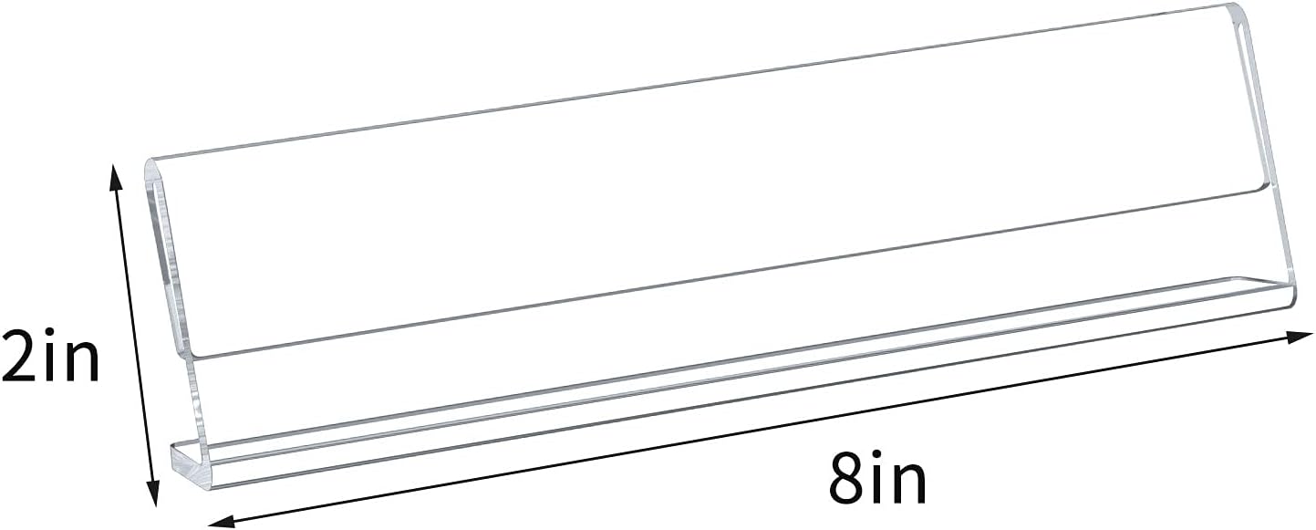 Acrylic 12 Pack Name Plates for Desks, AITEE 2x8 Clear Desk Name Plate Personalized, Desk Sign Holder for Table Display, Tent Name Plate Display for Office Conference, Business Event/School Classroom