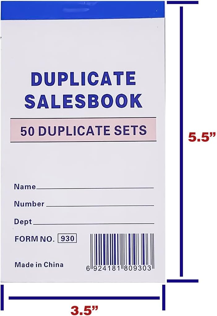 FactorDuty 10 Pack Lot Sales Book Order Receipt Invoice Carbonless Copy 50 Sets 3.5" X 5.5"