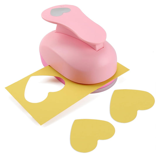 LOONENG 3 Inch Heart Paper Punch - High Precision Design for Romantic Heart Patterns - Ideal for Scrapbooking, Card Making, DIY Photo Albums, Gift Tags, Homemade Confetti