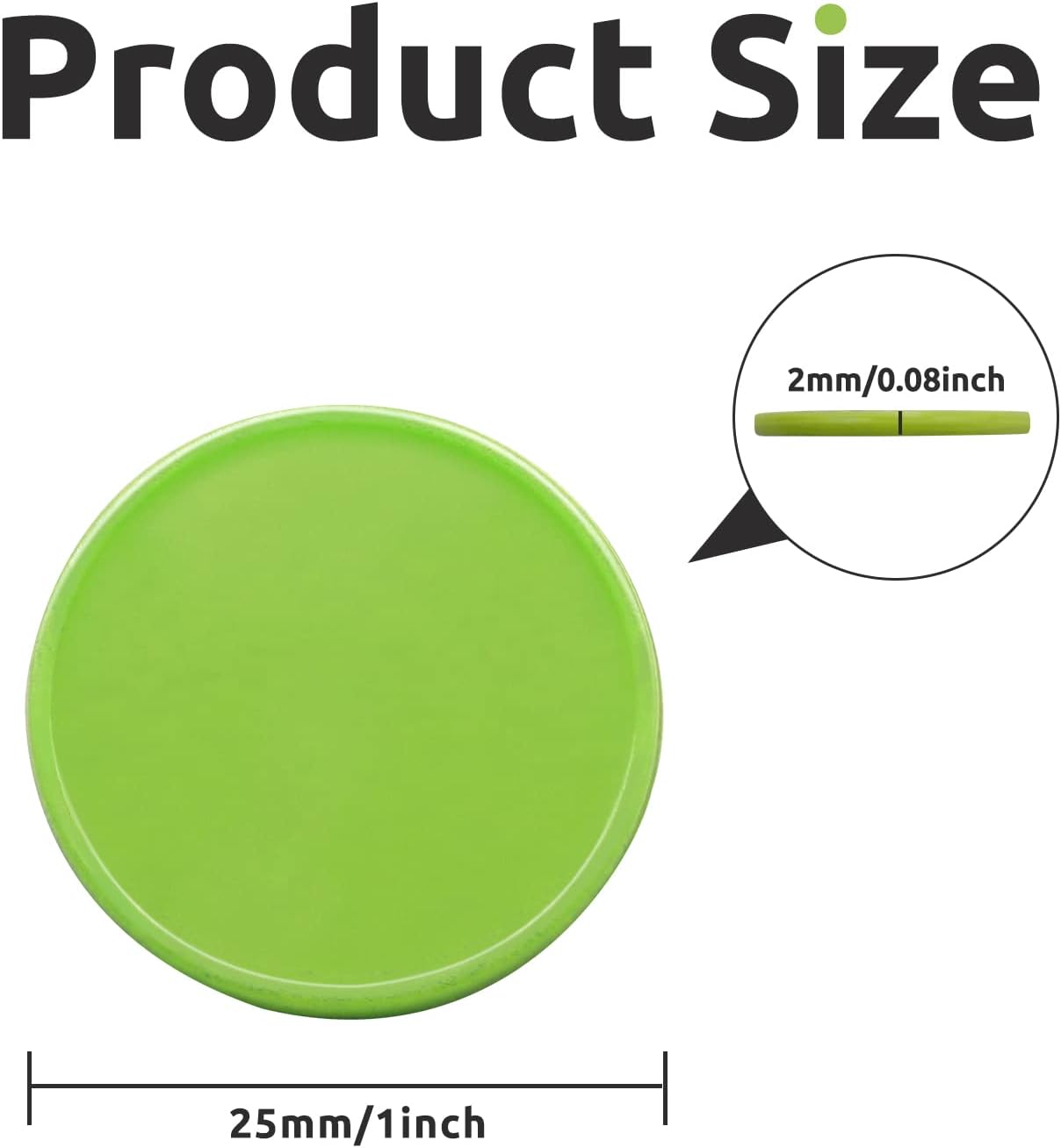 Set of 100 Opaque Plastic Learning Counters Mini Poker Chips Game Tokens with Storage Box (Lawngreen, 1 Inch)