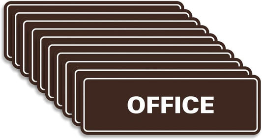 Signs ByLITA Standard Office Sign - Professional Business Signage - Easy to Install (Dark Brown) - Large 10 Pack
