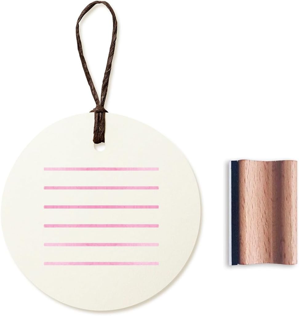 Lines List Rubber Stamp, 1-1/3 Medium Stamp for Scrapbooking Card Making Crafting