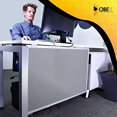 OBEX Acoustic Table Mounted Modesty Desk Privacy & Sound Absorbing Panel for Office Cubicles, 18" x 66", Overcast