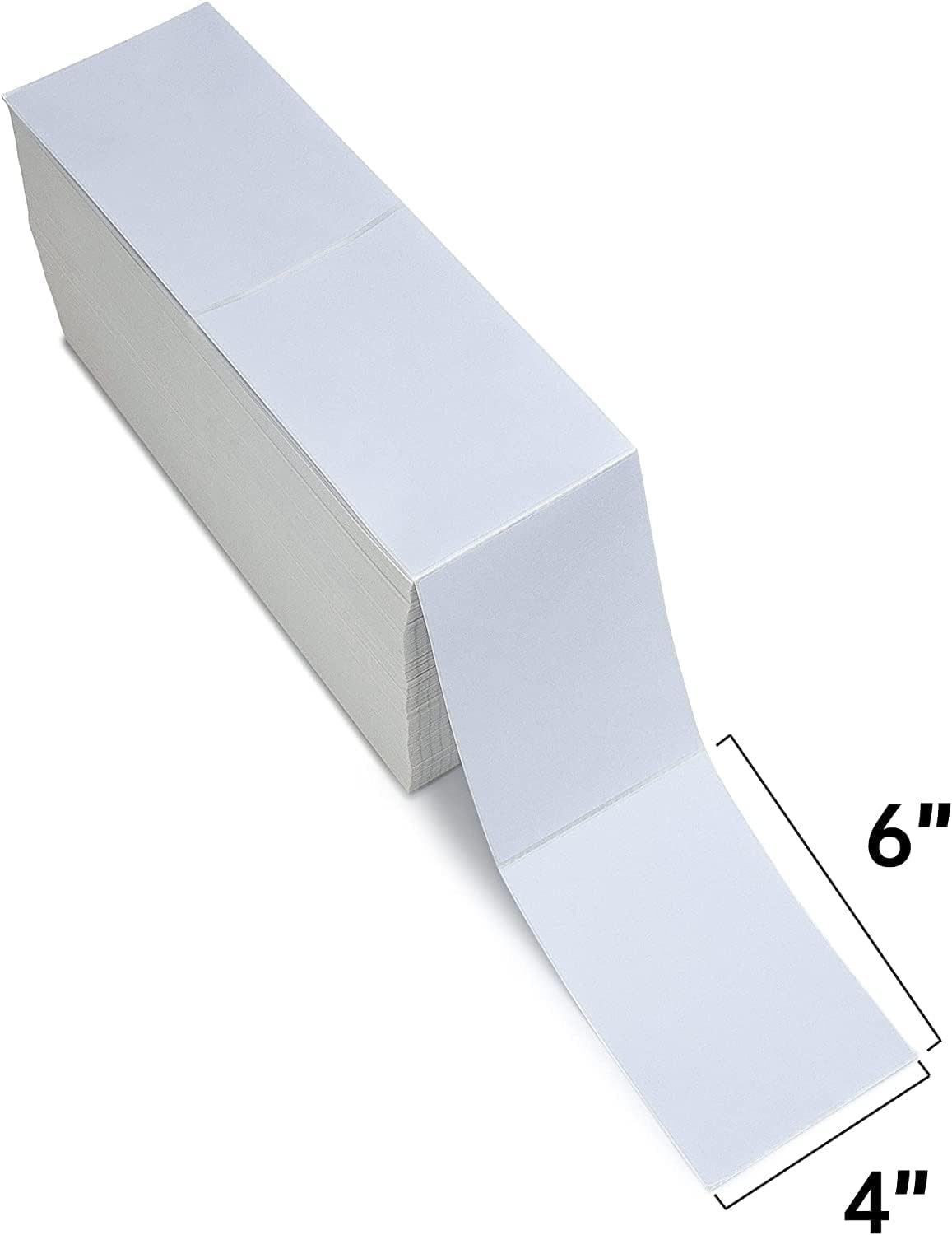 L LIKED 3000 Fanfold 4" x 6" Direct Thermal Labels, with Perforated line for Thermal Printers - Compatible with Zebra & Rollo Printer (4" x 6" - 3000 Labels)
