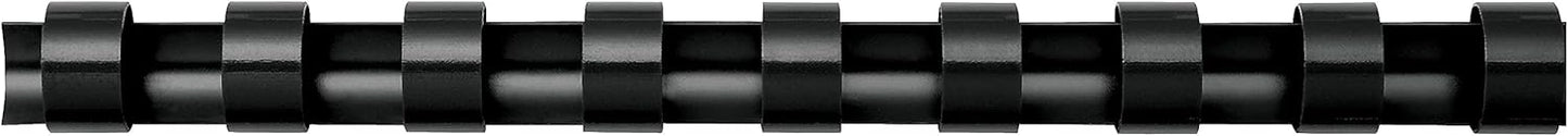 Fellowes Plastic Comb Binding Spines, 1/4 Inch Diameter, Black, 20 Sheets, 100 Pack (52366)