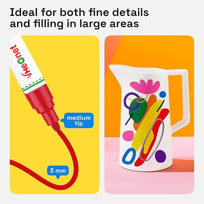 Purple Paint Pens marking pens Permanent Markers - 6 Pack Oil Based Waterproof Markers for Tire, Rubber,Wood, Rocks, Metal, Canvas,Plastic, Dark Surface,Craft office Supplies,Medium Point