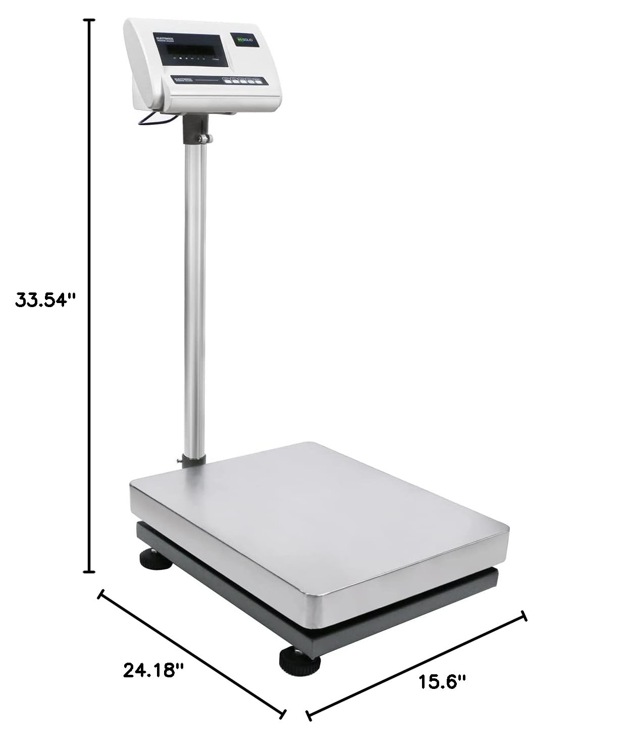 U.S. Solid Bench Scale - Stainless Steel Postal Package Shipping Scale Digital Bench Platform Balance with 16 inch x 20 inch Platform, Lb/Kg Switchable, 680 lb x 0.02 lb