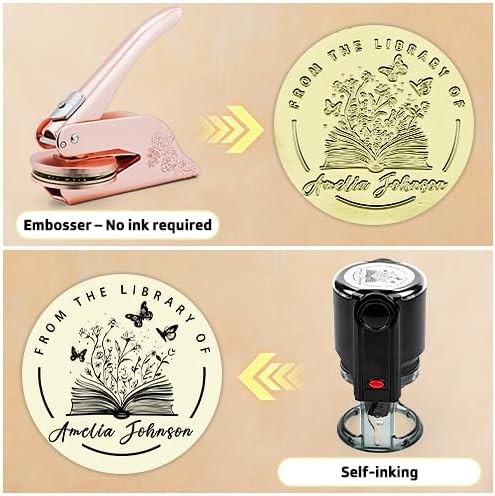 Book Embosser Personalized | Embosser Stamp Custom | Ex Libris | Book Stamp Personalized | from The Library of | Floral Book Press | Library Stamp Personalized