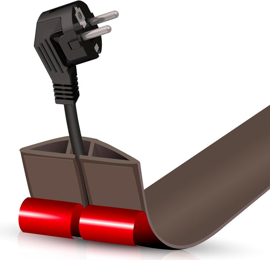 Floor Cord Cover Cable Cavity Self Adhesive Cord Hider Floor 3.3FT Floor Cable Management Power Cord Protector Floor Electric Cord Covers for Offices, Gym, Exhibitions (CoffeeBrown, 1.18" x 3.3')