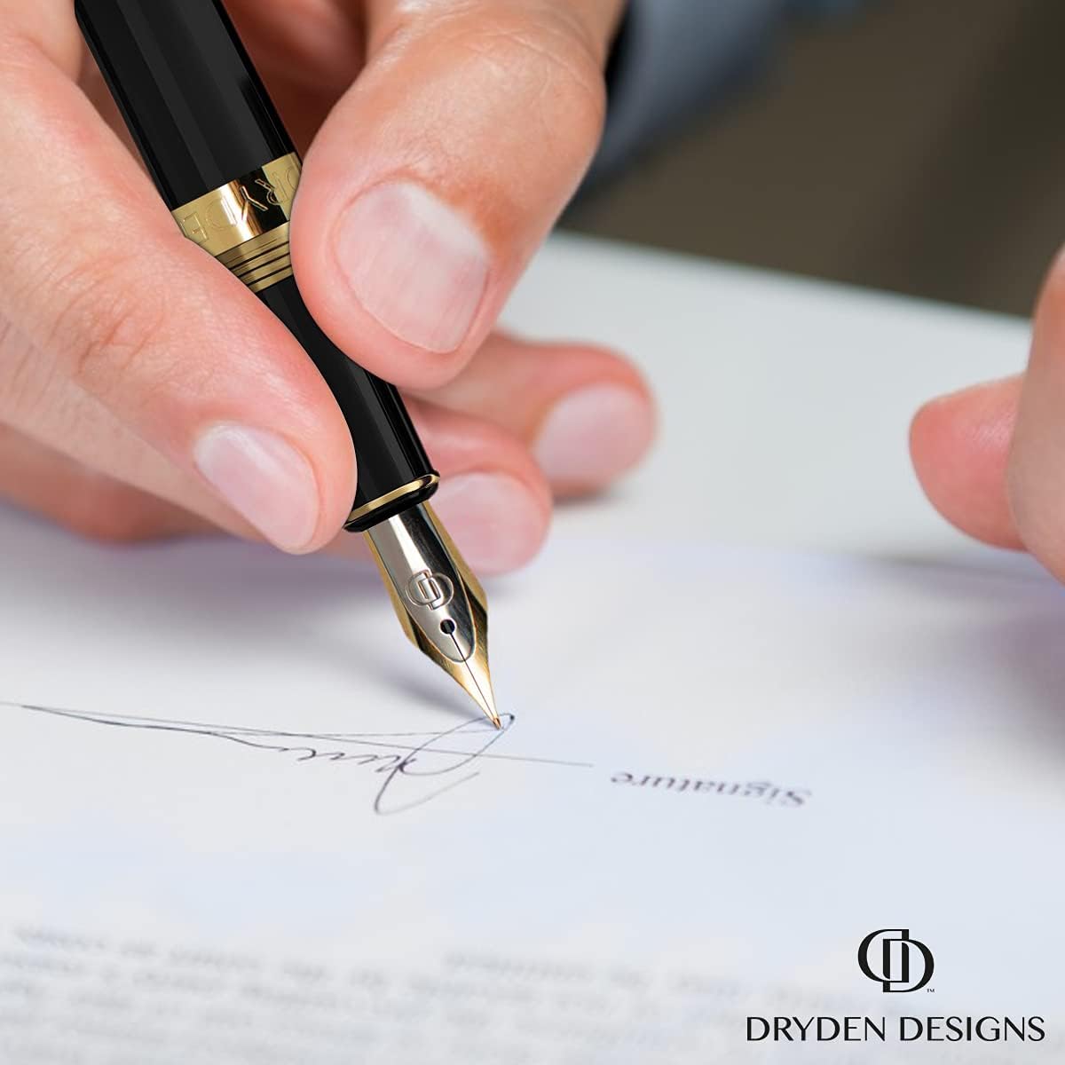 Dryden Designs Ink Cartridges for Fountain Pen | Set of 24 (12 Black & 12 Blue) - Short International Standard Size - Disposable and Generic Ink Refill Cartridges - Perfect for Calligraphy