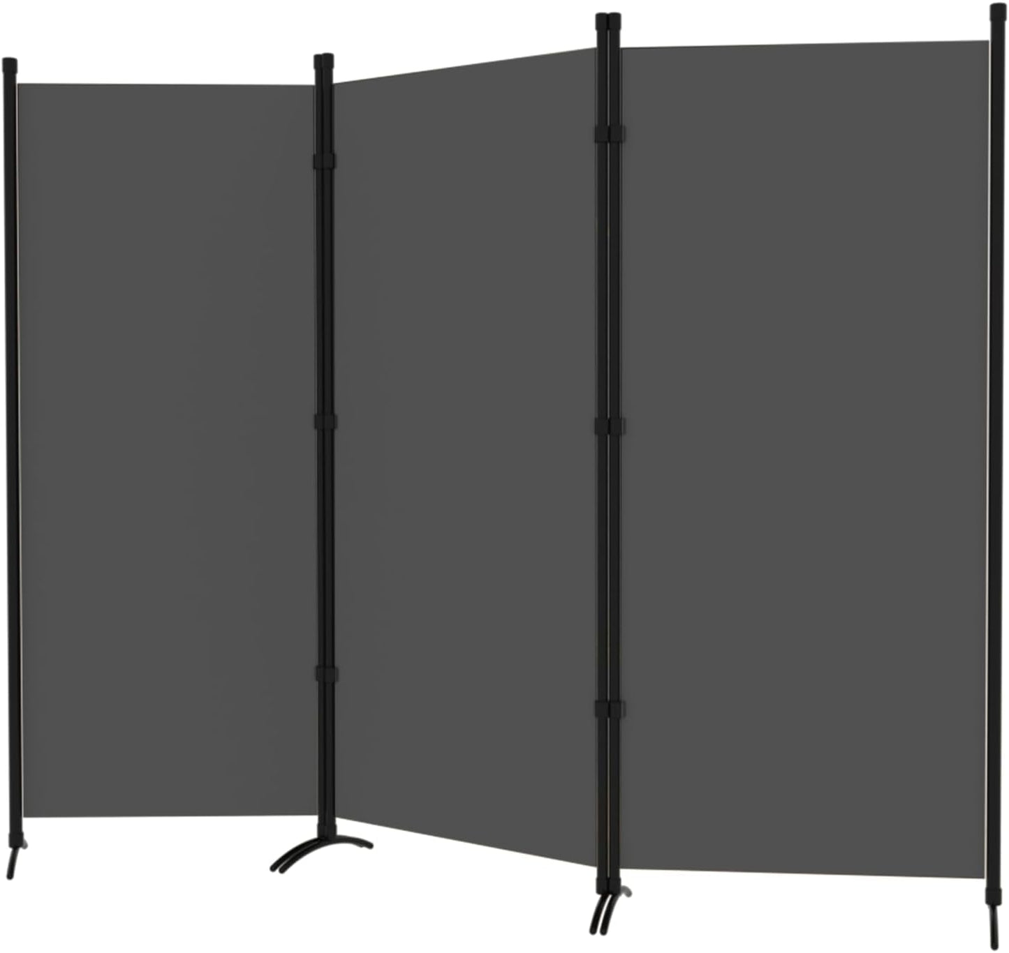Room Divider 3-Panel Privacy Screen, Portable Screen Steel Frame with Hook&Loop for Home, Office, Classroom, Studio, Meeting (Grey