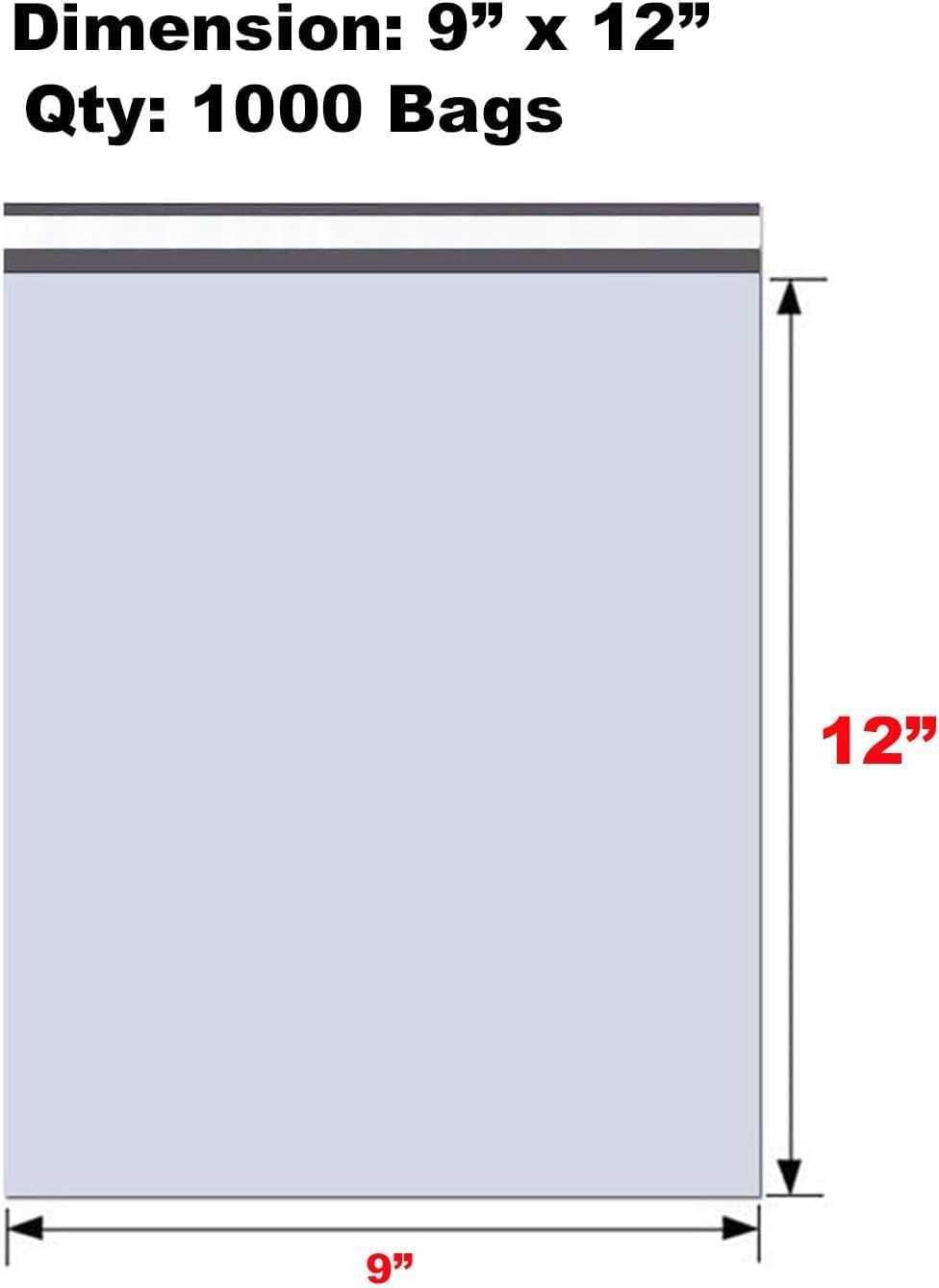 iMBAPrice 1000 - 9x12 Premium Matte Finish White Poly Mailers Envelopes Bags (iMBA-3PM-1000)